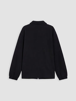 G?mlek Yaka Erkek ?ocuk Fermuarl? Sweatshirt
