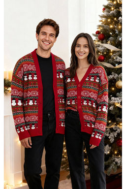 _ok Renkli Unisex Oversize/Geni_ Kesim Y_nl_ Geni_ Kal_p Christmas Triko H_rka TMNAW23HI00043