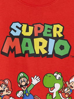 Bisiklet Yaka Super Mario Bask?l? Erkek ?ocuk Ti??rt