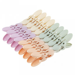 Прищепка пластмассовая 16 штук 5,5см цветная "Гусеница" (Китай)