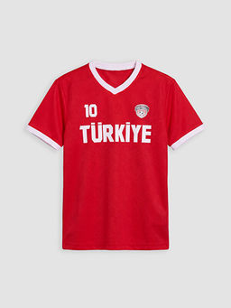 V Yaka T?rkiye Bask?l? Erkek ?ocuk Ti??rt