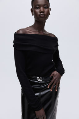Jersey off-the-shoulder - H&m фото 6