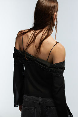 Top off-the-shoulder en gasa - H&m фото 4