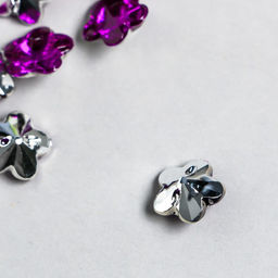 Пуговицы пластик для творчества 1 прокол «Цветок страз. Фиолет», набор 20 шт., d=1.2 см