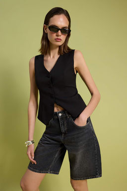 Mavi Yuksek Bel Denim Bermuda TWOSS26SR00106 - Trendyolmilla фото 10