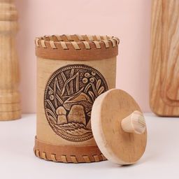 Туес «Грибочки», 8×8×14 см, береста