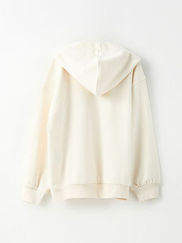 Kap??onlu Bask?l? Uzun Kollu K?z ?ocuk Sweatshirt - Waikiki фото 2