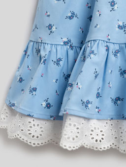 ACOOLA / Платье детское для девочек Valen голубой принт  фото 6