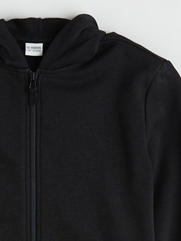 Uzun Kollu K?z ?ocuk Kal?n Fermuarl? Sweatshirt