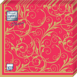 Ф6041 Салфетки Bouquet Home 33*33, 3-х сл, 20л "Очарование на красном".12