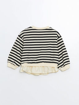 Bisiklet Yaka ?izgili K?z Bebek Sweatshirt - Waikiki фото 2