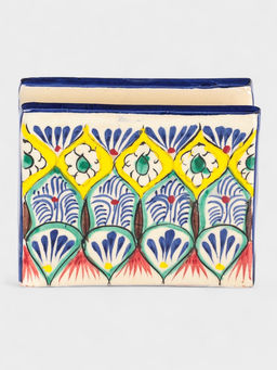 Салфетница узбекская Шафран «Риштанская керамика», 11.5×5.5×9 см, разноцветная