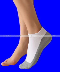 Цена за 10 пар. DOMINOBS носки женские укороченные белые (серая подошва) арт. 7101 - Bfl фото 5