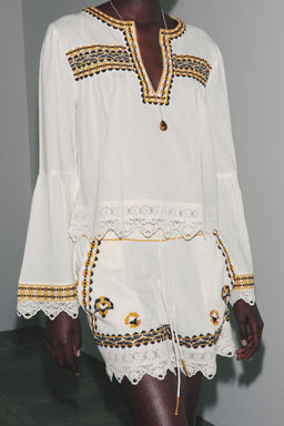 ZW COLLECTION EMBROIDERED SHIRT - Zara фото 13