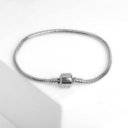 Основа для браслета Бусинка, цвет серебро, 20 см