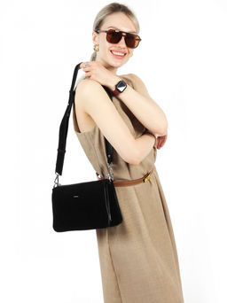 LACCOMA сумка АС2061Ф-черный натуральная замша хлопок