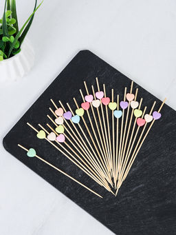 Шпажки бамбуковые 50 штук с декором / H50-1 /уп 500/ микс - ГалеонТрейд фото 8