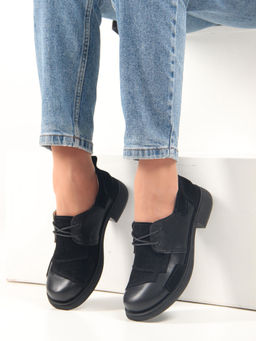 Полуботинки туфли 205.патрицияbl. черный черная замша