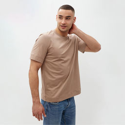 Футболка мужская MINAKU: Basic line MAN бежевая, размер 52