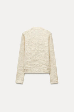 ROMANTIC POINTELLE KNIT CARDIGAN - Zara фото 6