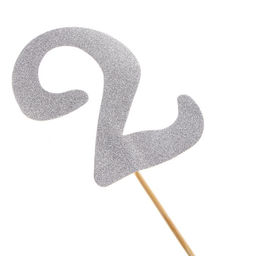 Цена за 6 шт. Топпер в торт 2, цвет серебро - Страна карнавалия фото 2