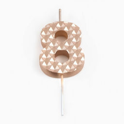 Свеча в торт на шпажке «Соты», цифра 8, 7 см, шампань