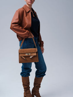 Замшевая сумка Rachel DBR 31361 cветло-коричневый  фото 8