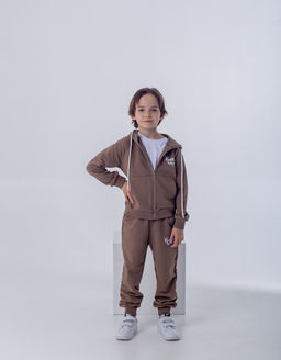 058П Детский костюм на молнии, беж