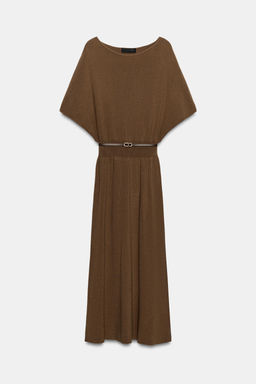 VESTIDO MIDI PUNTO CINTUR?N / Marr?n - Zara фото 8