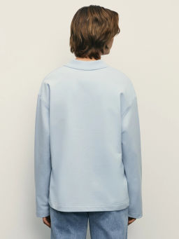 Свитшот с отложным воротником на пуговицах / Zarina  фото 5