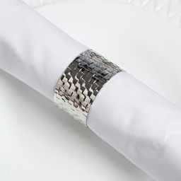 Набор салфеток с декоративными кольцами White pleasure, 40×40 см - 2 шт., 100% хлопок, саржа 190 г/м²