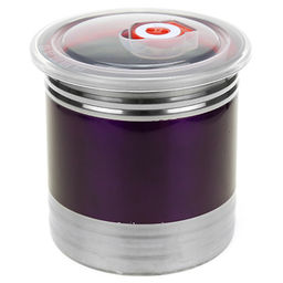 Банка для сыпучих продуктов из нержавеющей стали 1,4л, д12,5см, h13см, крышка пластмассовая с пароотводом, цветной корпус, фиолетовый, в коробке (Китай)