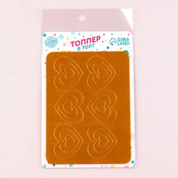 Украшение для торта Сердечки классические, цвет золото - Страна карнавалия фото 12