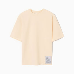 Футболка оверсайз с нашивкой женская MINAKU: One Most Brand, молочная, размер 46