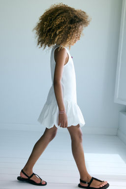 VESTIDO FALDA GLOBO / Blanco