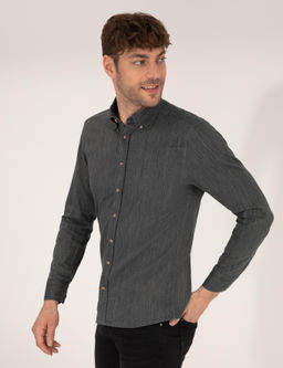 Haki Slim Fit Uzun Kollu G_mlek