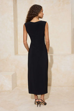 Haki A-Kesim/Can Form Kolsuz Midi Esnek Orme Elbise TWOSS26EL00011 - Trendyolmilla фото 12