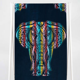 Полотенце махровое 6с102.411ж1 Этно-слон (т.радужка) 67х150см