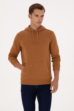 Erkek Regular Fit Kapi_onlu Camel Basic Sweatshirt Sepette S_rpriz _ndirim