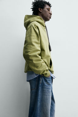 SUDADERA CAPUCHA B?SICA / Gris Claro - Zara фото 6