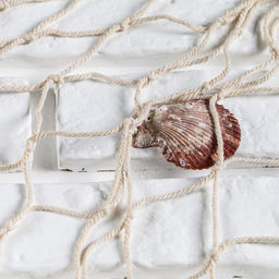 Декоративная сетка настенная «Белая с ракушками», 150×200 см
