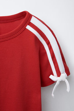 T-SHIRT WITH BOW STRIPES - Zara фото 9