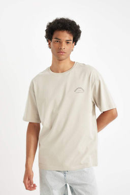 Футболка Comfort Fit с круглым вырезом и короткими рукавами с принтом - Defacto фото 2