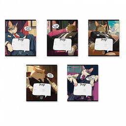 Цена за 10 шт. Тетрадь школьная ученическая ErichKrause Cat Boss, 18 листов, клетка (в плёнке по 10 шт.)_MIX-PACK  фото 2