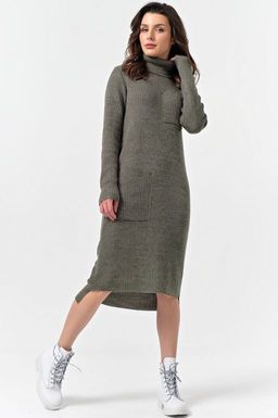 Платье теплое миди с высоким горлом - Fly фото 14
