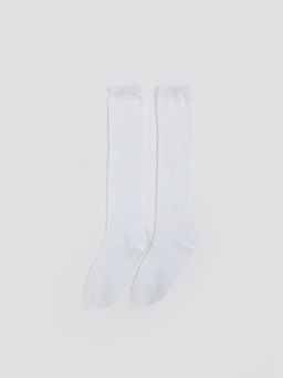 Basic K?z ?ocuk Diz Alt? ?orap 2li