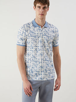 Polo Yaka Desenli Pike Erkek Ti??rt