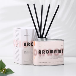 Набор диффузор ароматический Aromame, слива, амбра, кожа, табак, 500 мл, прямоуг банка