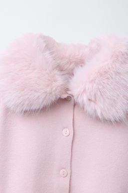 CARDINGAN WITH DETACHABLE FAUX FUR COLLAR - Zara фото 4