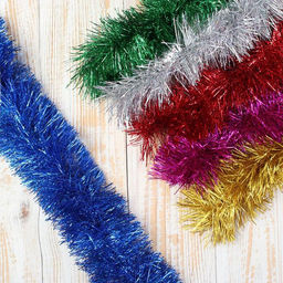 Цена за 10 шт. Мишура Яркая d-8 см, 200 см, микс